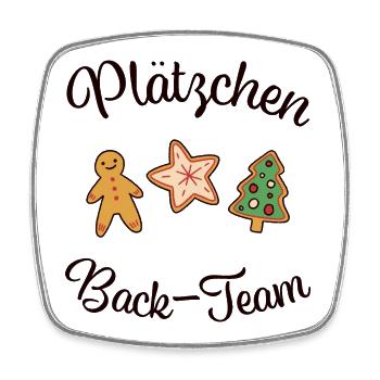 "PLÄTZCHEN - BACK -TEAM" Weihnachten backen - Viereckiger Kühlschrankmagnet - Weiß - Vorne
