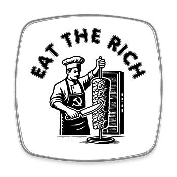 Eat the rich - Viereckiger Kühlschrankmagnet - Weiß - Vorne