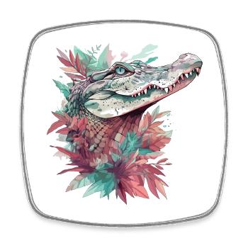 Alligator crocodile caïman reptile prédateur animal - Magnet carré - blanc - Devant