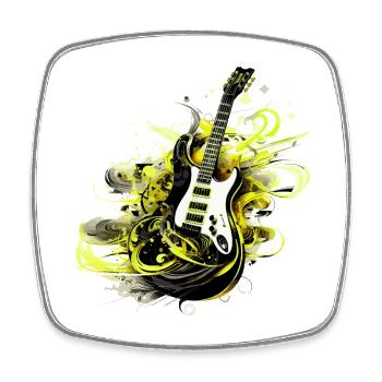 Guitare électrique Guitare Guitariste Instrument de musique Rock - Magnet carré - blanc - Devant