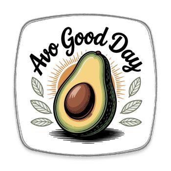 Avo Good Day - Square fridge magnet - white - Front