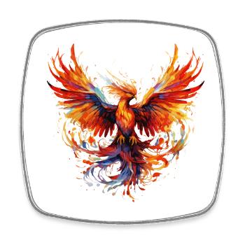 Phénix Phénix Feu Flammes Oiseau Mythologie - Magnet carré - blanc - Devant