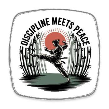 Discipline Meets Peace - Square fridge magnet - white - Front