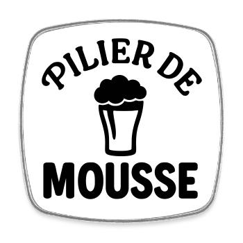 Pilier de mousse Humour Drôles Noël - Magnet carré - blanc - Devant