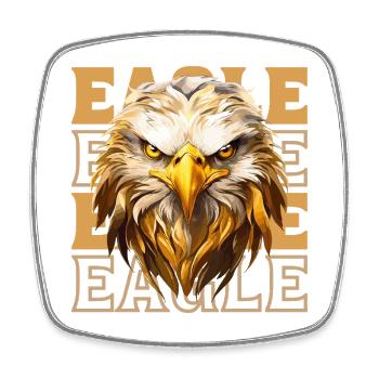 Tête d’aigle Or Oiseau de proie Oiseau Nature animale - Magnet carré - blanc - Devant