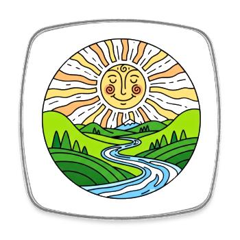 Sonnenschein - Viereckiger Kühlschrankmagnet - Weiß - Vorne