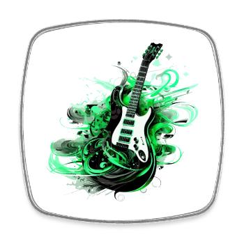 Electric Guitar Guitar Guitarist Music Instrument Rock - Square fridge magnet - white - Front