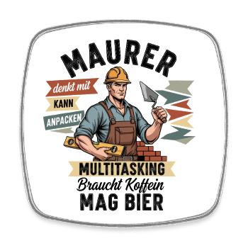 Der Maurer - Viereckiger Kühlschrankmagnet - Weiß - Vorne