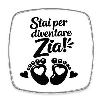 Stai per devenir Zia ! - Magnet carré - blanc - Devant