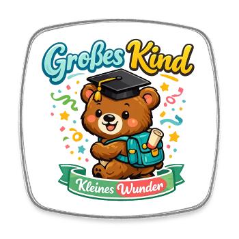 Kleines Wunder Bär Abschluss - Viereckiger Kühlschrankmagnet - Weiß - Vorne
