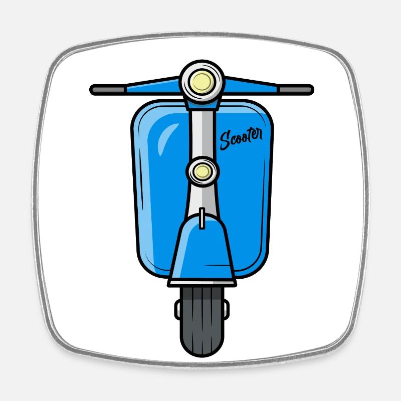 Scooter Motorroller Roller - Viereckiger Kühlschrankmagnet - Weiß