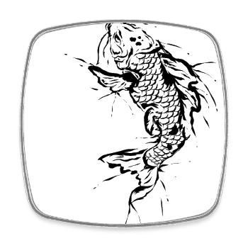 Fish Fishing Carp - Square fridge magnet - white - Front
