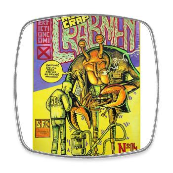 CRABMEN Super Fiction Comix No 04 - Viereckiger Kühlschrankmagnet - Weiß - Vorne