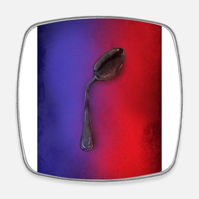 Twisted tablespoon - Square fridge magnet - white
