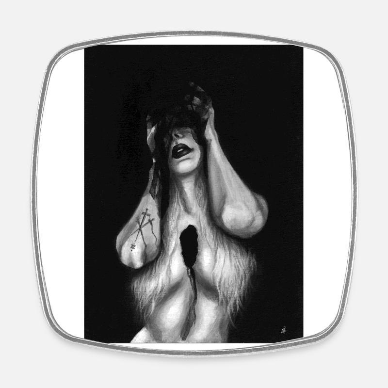 Three Swords - Square fridge magnet - white
