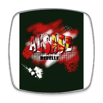 Alsace Rebelle Graph pour T-shirt accessoire etc.. - Magnet carré - blanc - Devant