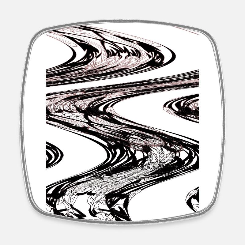 Abstract No. 54 (Tarred road) - Square fridge magnet - white