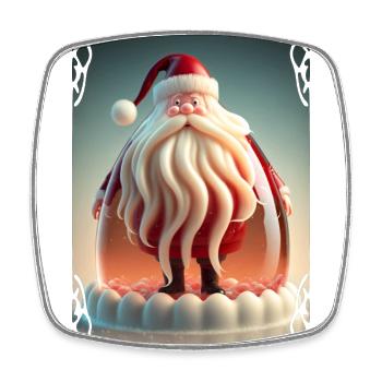Weihnachtsmann-Gelee - Viereckiger Kühlschrankmagnet - Weiß - Vorne