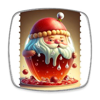 Weihnachtsmann-Gelee - Viereckiger Kühlschrankmagnet - Weiß - Vorne