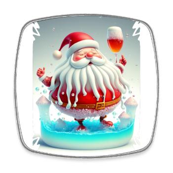 Gelee-Weihnachtsmann - Viereckiger Kühlschrankmagnet - Weiß - Vorne