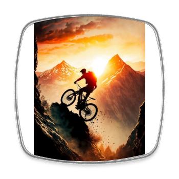 Mountain Sports Mountain Bike Downhill Graphics - Square fridge magnet - white - Front