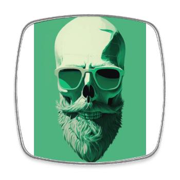 Cool Skull - Viereckiger Kühlschrankmagnet - Weiß - Vorne