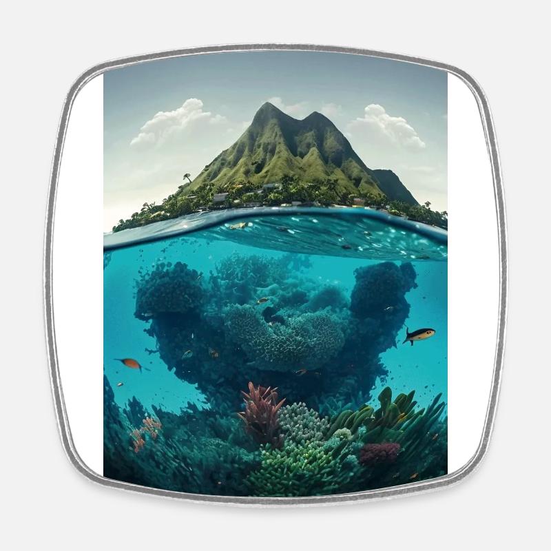 Une édition d’affiche téléphonique Hawaii Tiny World - Magnet carré - blanc