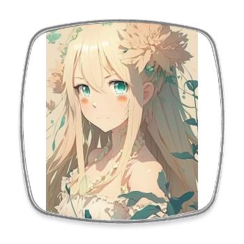 Anime Girl Anime Girl Waifu Otaku Beautiful - Magnet carré - blanc - Devant