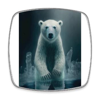 polar bear - Square fridge magnet - white - Front