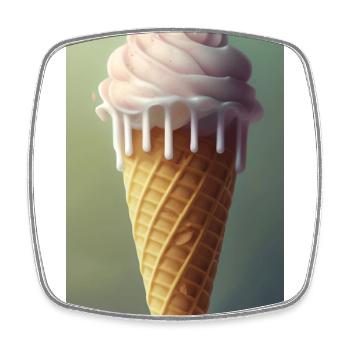 Eiscreme - Viereckiger Kühlschrankmagnet - Weiß - Vorne