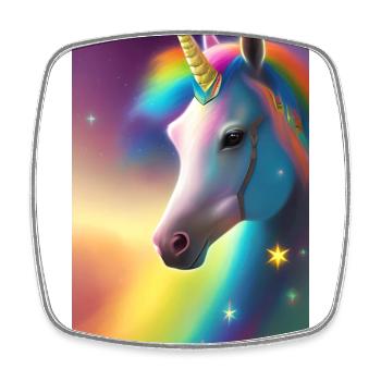 Unicorn - Square fridge magnet - white - Front