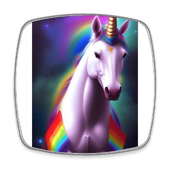 Einhorn - Viereckiger Kühlschrankmagnet - Weiß - Vorne