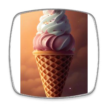 Glace - Magnet carré - blanc - Devant