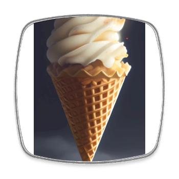 Glace - Magnet carré - blanc - Devant