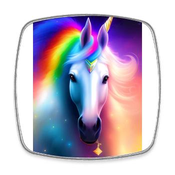 Einhorn - Viereckiger Kühlschrankmagnet - Weiß - Vorne