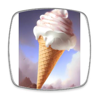 Ice cream - Square fridge magnet - white - Front