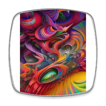 Abstract art - Square fridge magnet - white - Front