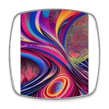 Abstract art - Square fridge magnet - white - Front