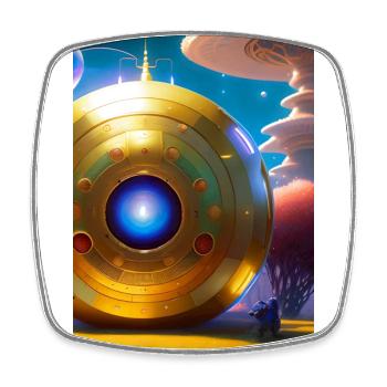 Steampunk World - Viereckiger Kühlschrankmagnet - Weiß - Vorne