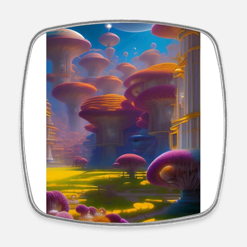Elven World - Square fridge magnet - white