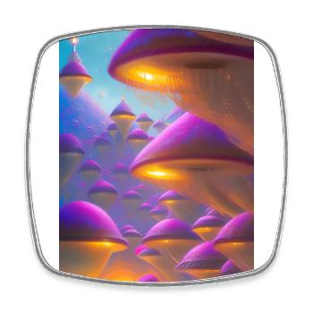 Mushroms - Square fridge magnet - white - Front