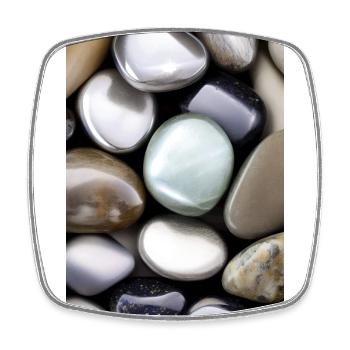 Silver Stones - Square fridge magnet - white - Front