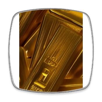 Gold - Square fridge magnet - white - Front