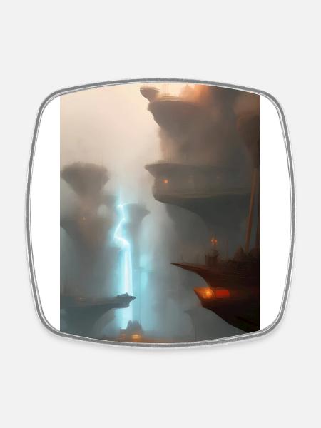 Gemälde Fantasy - Viereckiger Kühlschrankmagnet - Weiß