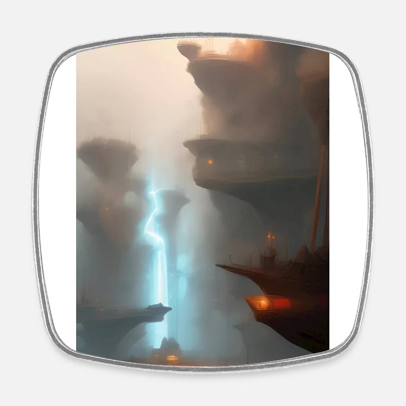 Painting Fantasy - Square fridge magnet - white