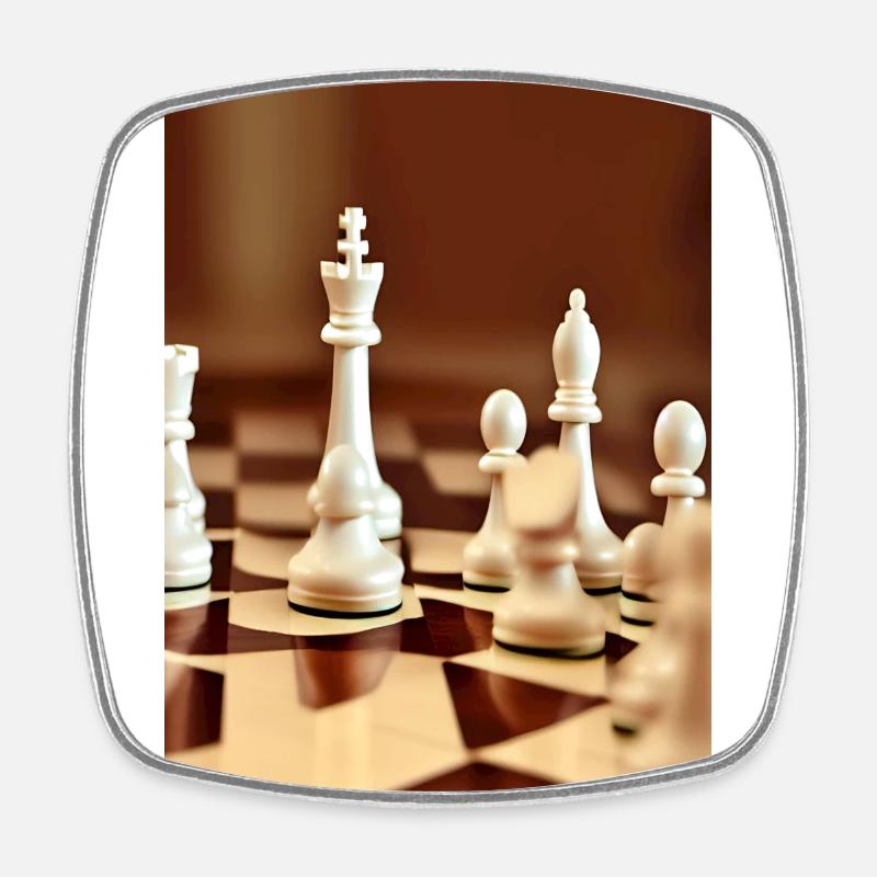Chessboard - Square fridge magnet - white