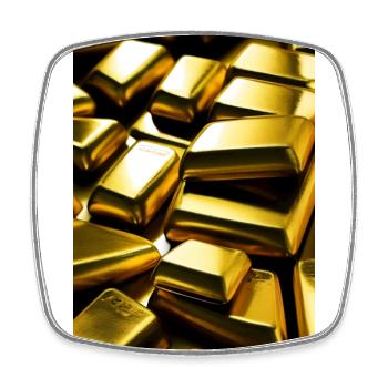 Gold - Square fridge magnet - white - Front