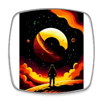 lost in space - Magnet carré - blanc - Devant