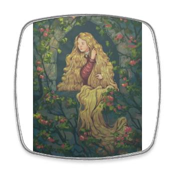 Rapunzel And Red Roses - Square fridge magnet - white - Front
