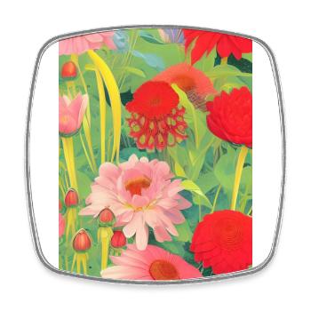 Flowers - Square fridge magnet - white - Front